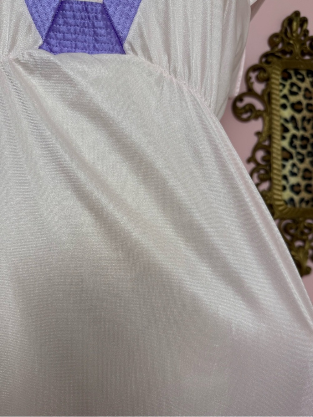 Vintage Pastel Pink Purple Maxi Nightgown Small Medium - Picture 5 of 16